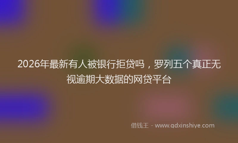 2026年最新有人被银行拒贷吗，罗列五个真正无视逾期大数据的网贷平台