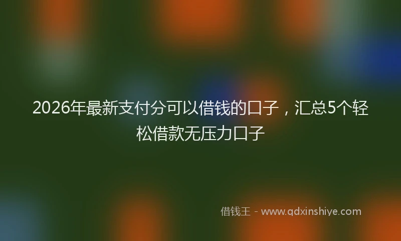 2026年最新支付分可以借钱的口子，汇总5个轻松借款无压力口子