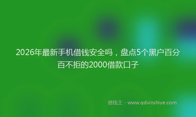 2026年最新手机借钱安全吗，盘点5个黑户百分百不拒的2000借款口子