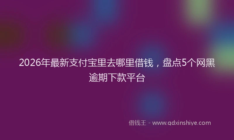 2026年最新支付宝里去哪里借钱，盘点5个网黑逾期下款平台