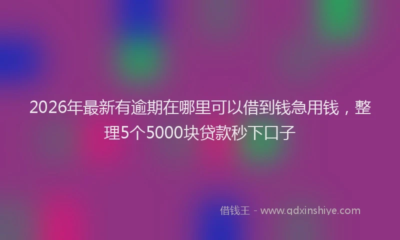 2026年最新有逾期在哪里可以借到钱急用钱，整理5个5000块贷款秒下口子
