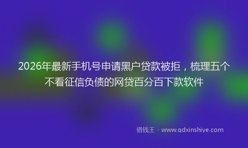 2026年最新手机号申请黑户贷款被拒，梳理五个不看征信负债的网贷百分百下款软件