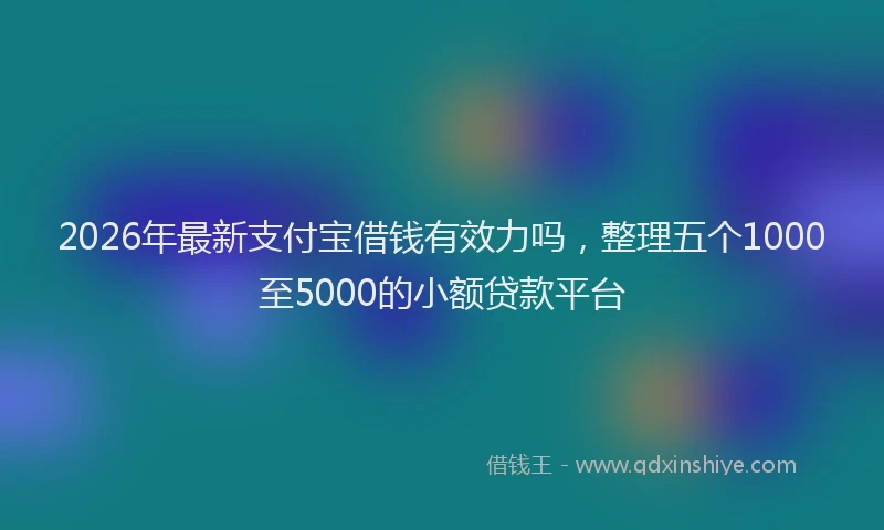 2026年最新支付宝借钱有效力吗，整理五个1000至5000的小额贷款平台