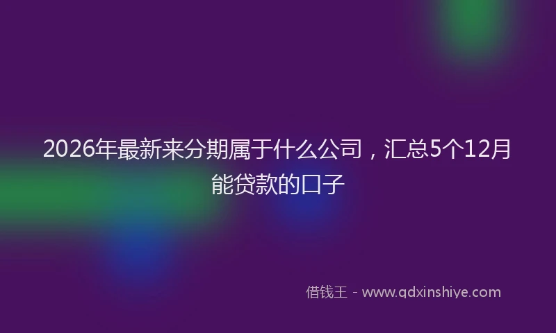 2026年最新来分期属于什么公司，汇总5个12月能贷款的口子