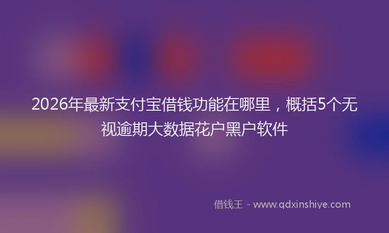 2026年最新支付宝借钱功能在哪里，概括5个无视逾期大数据花户黑户软件