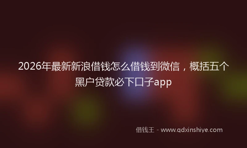 2026年最新新浪借钱怎么借钱到微信，概括五个黑户贷款必下口子app