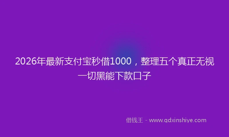 2026年最新支付宝秒借1000，整理五个真正无视一切黑能下款口子