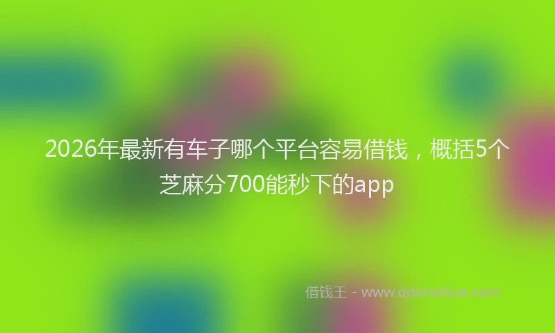 2026年最新有车子哪个平台容易借钱，概括5个芝麻分700能秒下的app