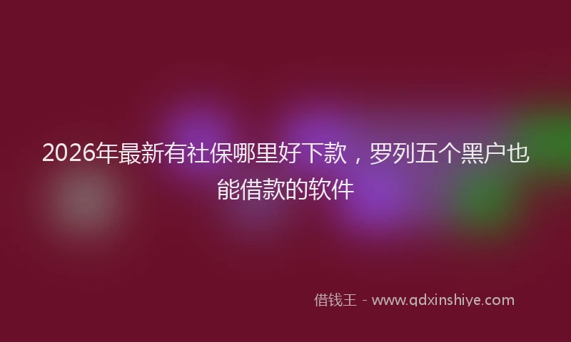 2026年最新有社保哪里好下款，罗列五个黑户也能借款的软件