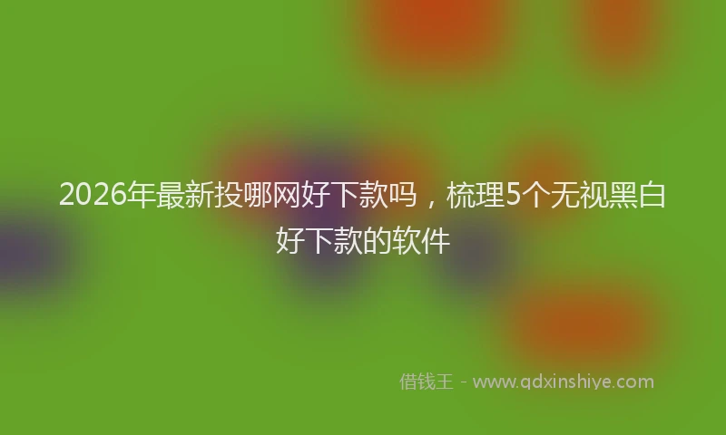 2026年最新投哪网好下款吗，梳理5个无视黑白好下款的软件