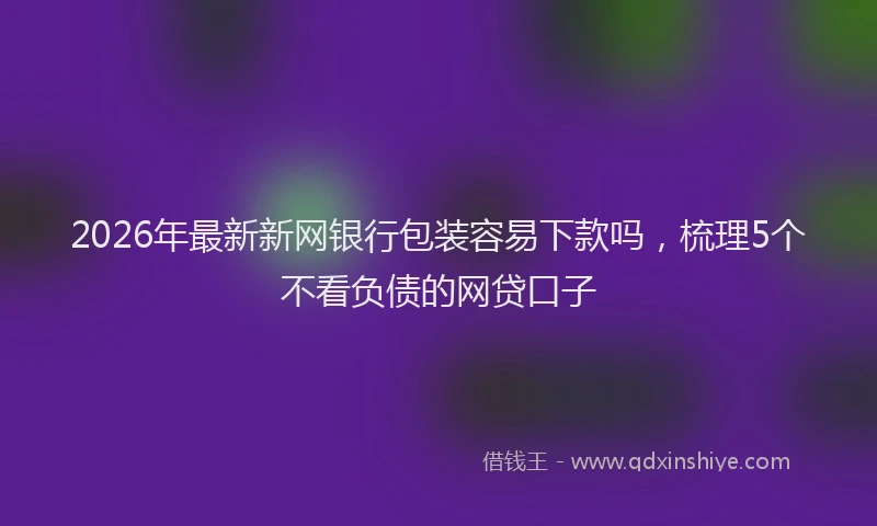 2026年最新新网银行包装容易下款吗，梳理5个不看负债的网贷口子