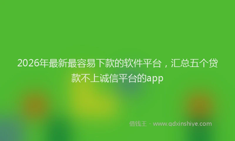 2026年最新最容易下款的软件平台，汇总五个贷款不上诚信平台的app