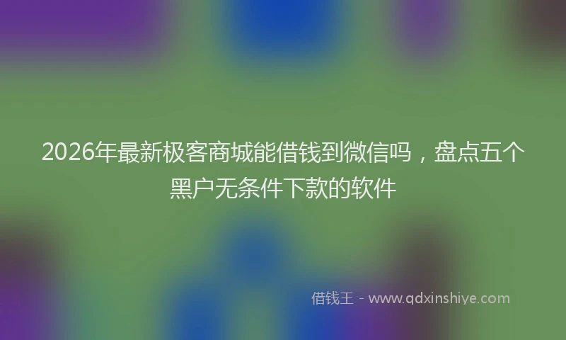 2026年最新极客商城能借钱到微信吗，盘点五个黑户无条件下款的软件