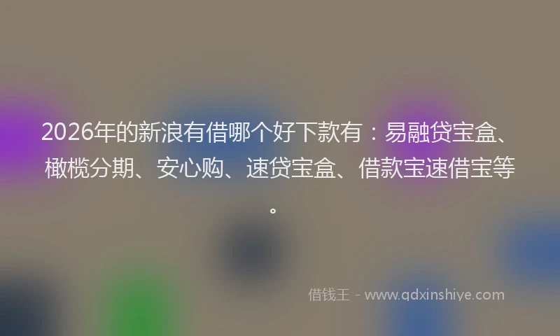 2026年的新浪有借哪个好下款有：易融贷宝盒、橄榄分期、安心购、速贷宝盒、借款宝速借宝等。