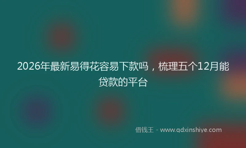 2026年最新易得花容易下款吗，梳理五个12月能贷款的平台