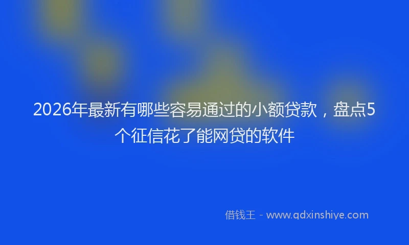 2026年最新有哪些容易通过的小额贷款，盘点5个征信花了能网贷的软件