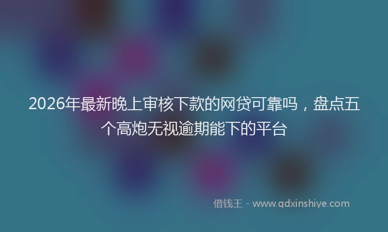 2026年最新晚上审核下款的网贷可靠吗，盘点五个高炮无视逾期能下的平台