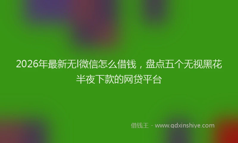 2026年最新无l微信怎么借钱，盘点五个无视黑花半夜下款的网贷平台