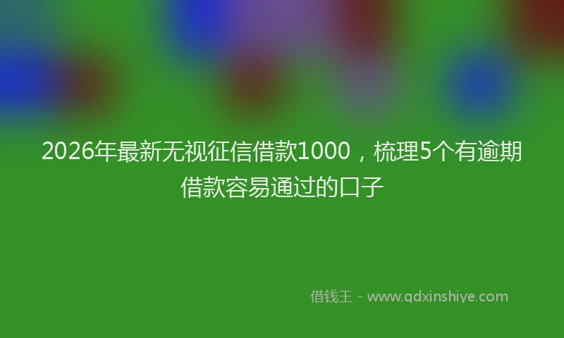 2026年最新无视征信借款1000，梳理5个有逾期借款容易通过的口子