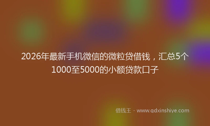 2026年最新手机微信的微粒贷借钱，汇总5个1000至5000的小额贷款口子