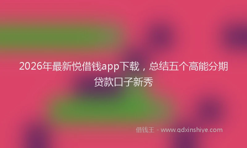 2026年最新悦借钱app下载，总结五个高能分期贷款口子新秀