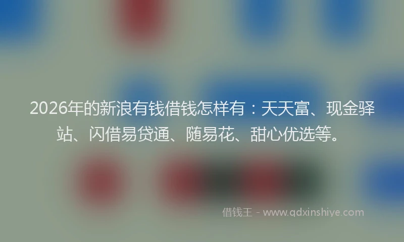 2026年的新浪有钱借钱怎样有：天天富、现金驿站、闪借易贷通、随易花、甜心优选等。