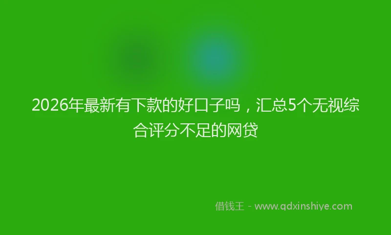 2026年最新有下款的好口子吗，汇总5个无视综合评分不足的网贷