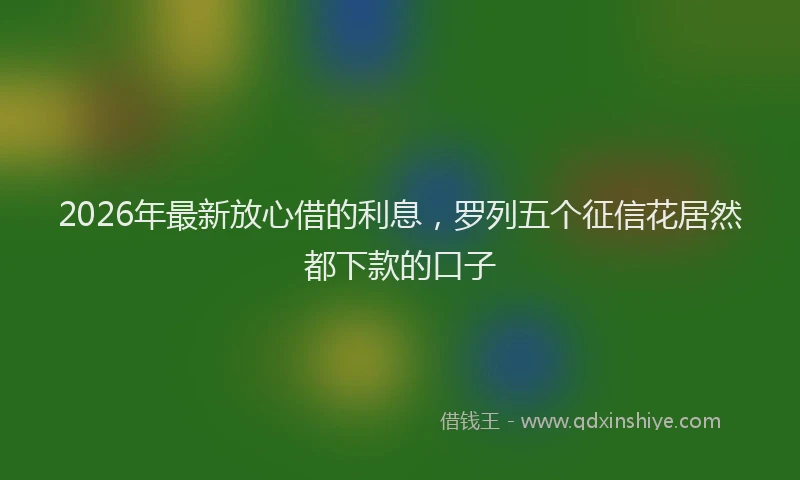 2026年最新放心借的利息，罗列五个征信花居然都下款的口子