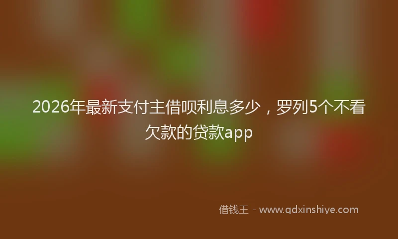 2026年最新支付主借呗利息多少，罗列5个不看欠款的贷款app