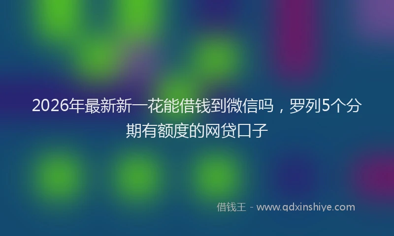 2026年最新新一花能借钱到微信吗，罗列5个分期有额度的网贷口子