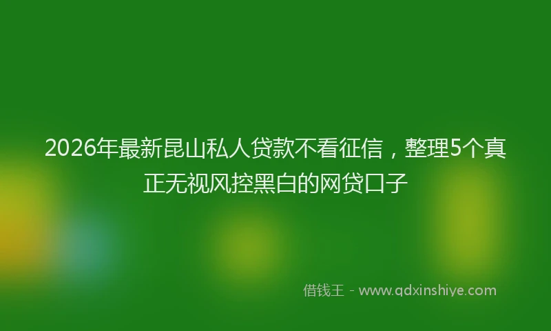 2026年最新昆山私人贷款不看征信，整理5个真正无视风控黑白的网贷口子