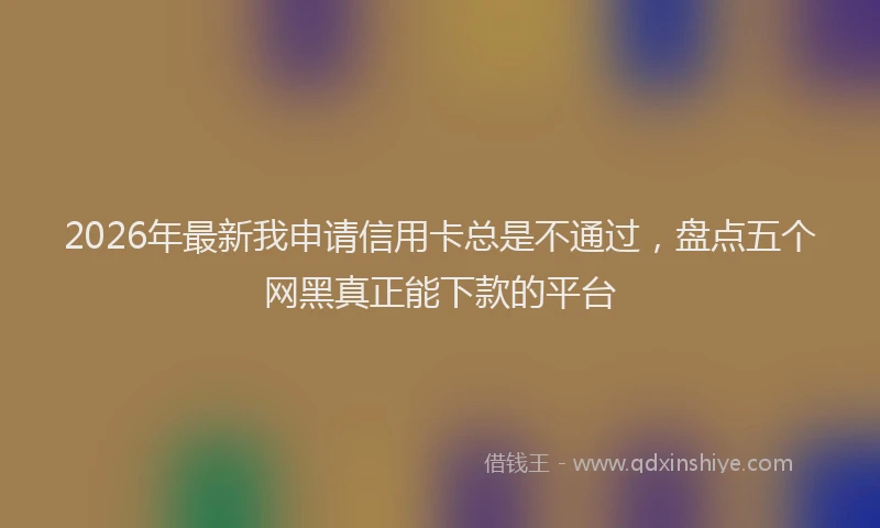 2026年最新我申请信用卡总是不通过,盘点五个网黑真正能下款的平台