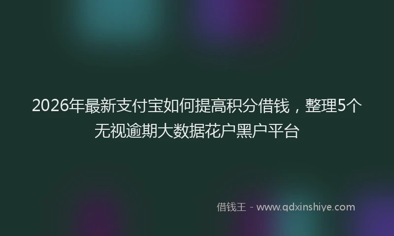 2026年最新支付宝如何提高积分借钱，整理5个无视逾期大数据花户黑户平台