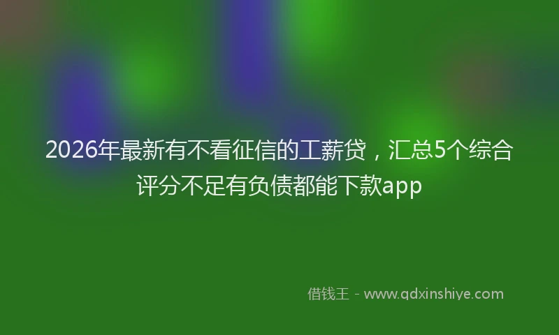 2026年最新有不看征信的工薪贷，汇总5个综合评分不足有负债都能下款app