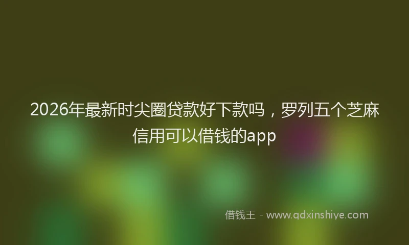 2026年最新时尖圈贷款好下款吗，罗列五个芝麻信用可以借钱的app