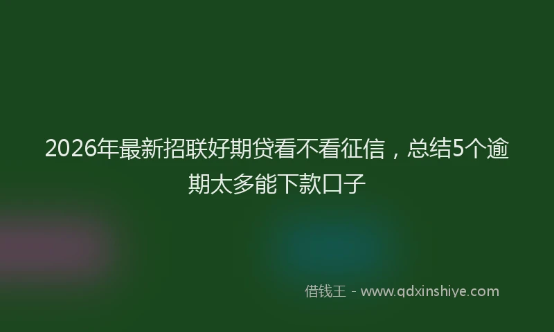 2026年最新招联好期贷看不看征信，总结5个逾期太多能下款口子