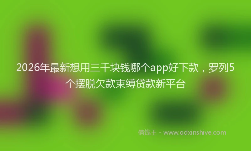 2026年最新想用三千块钱哪个app好下款，罗列5个摆脱欠款束缚贷款新平台