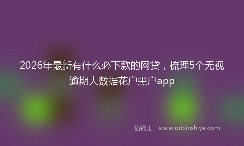 2026年最新有什么必下款的网贷，梳理5个无视逾期大数据花户黑户app