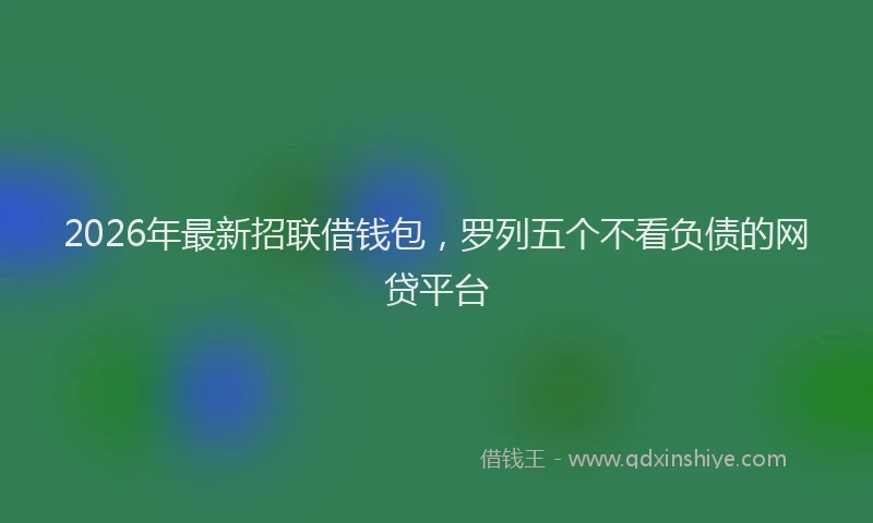 2026年最新招联借钱包，罗列五个不看负债的网贷平台