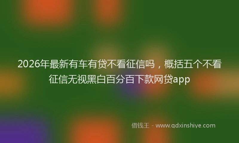 2026年最新有车有贷不看征信吗，概括五个不看征信无视黑白百分百下款网贷app