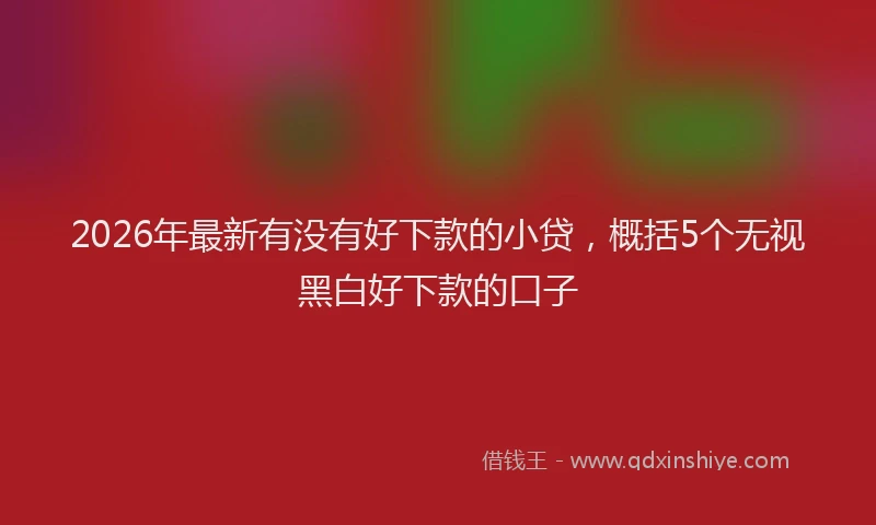 2026年最新有没有好下款的小贷，概括5个无视黑白好下款的口子