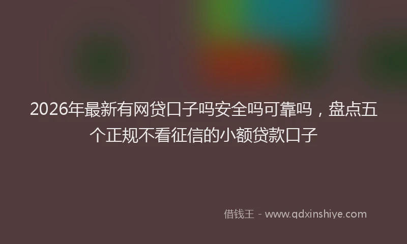2026年最新有网贷口子吗安全吗可靠吗，盘点五个正规不看征信的小额贷款口子