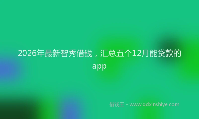 2026年最新智秀借钱，汇总五个12月能贷款的app