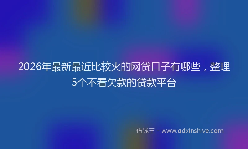 2026年最新最近比较火的网贷口子有哪些，整理5个不看欠款的贷款平台