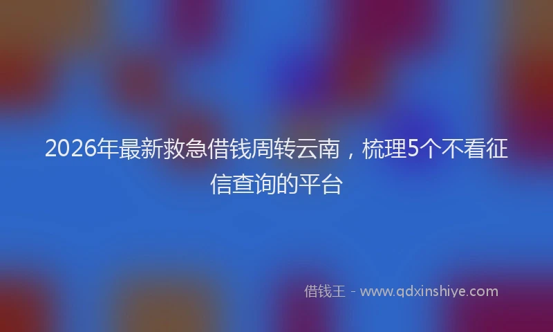 2026年最新救急借钱周转云南，梳理5个不看征信查询的平台