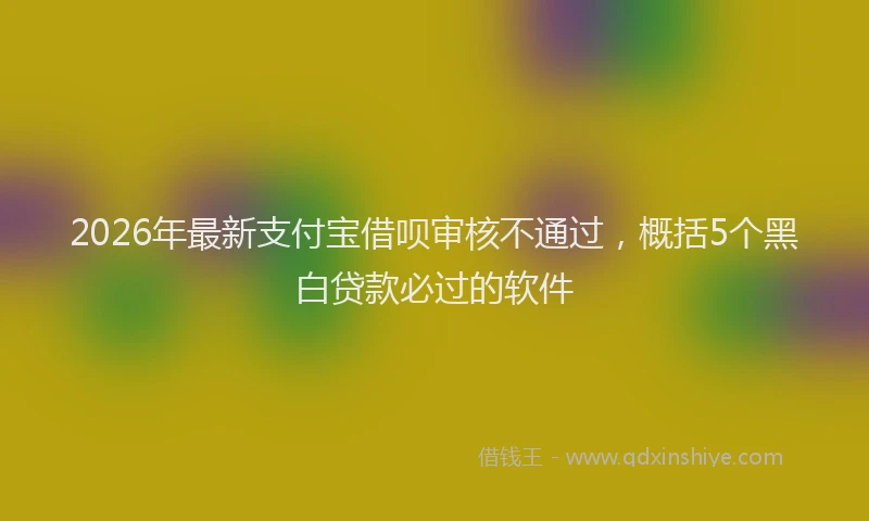 2026年最新支付宝借呗审核不通过，概括5个黑白贷款必过的软件