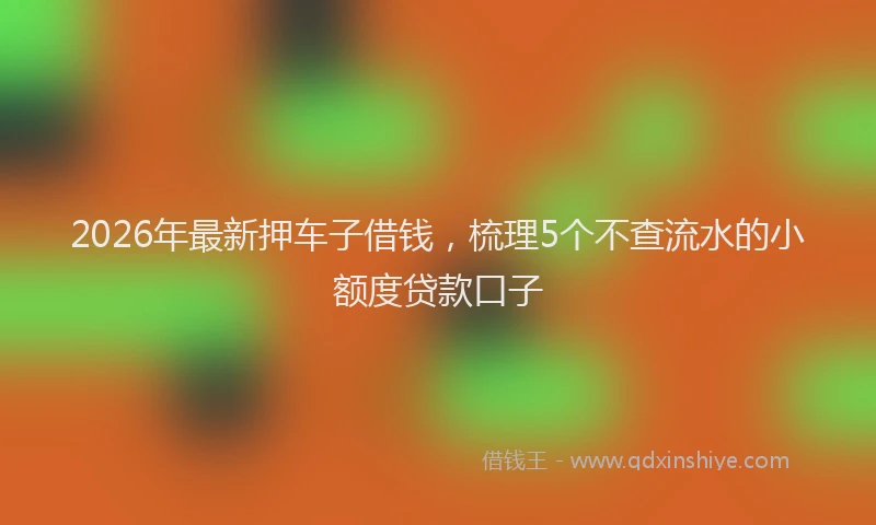 2026年最新押车子借钱，梳理5个不查流水的小额度贷款口子