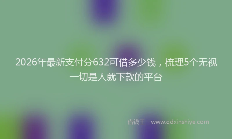 2026年最新支付分632可借多少钱，梳理5个无视一切是人就下款的平台