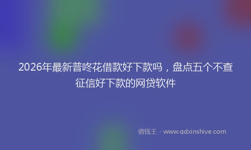 2026年最新普咚花借款好下款吗，盘点五个不查征信好下款的网贷软件