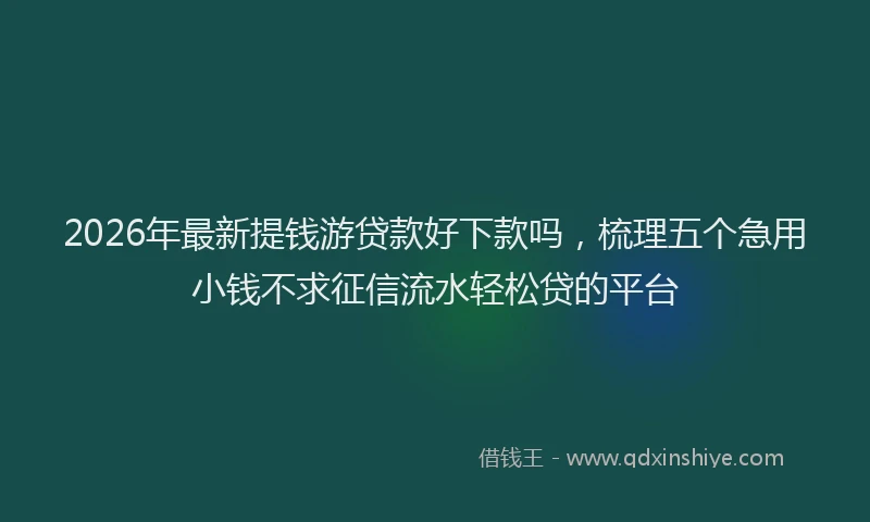 2026年最新提钱游贷款好下款吗，梳理五个急用小钱不求征信流水轻松贷的平台